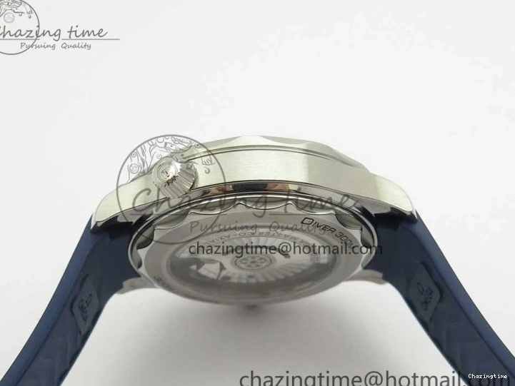 0321 Lightweight 2018 Seamaster Diver 300M VSF 1:1 Best Edition Blue Ceramic Blue Dial on Blue Rubber Strap A8800 V2 (Black Balance Wheel) 7961